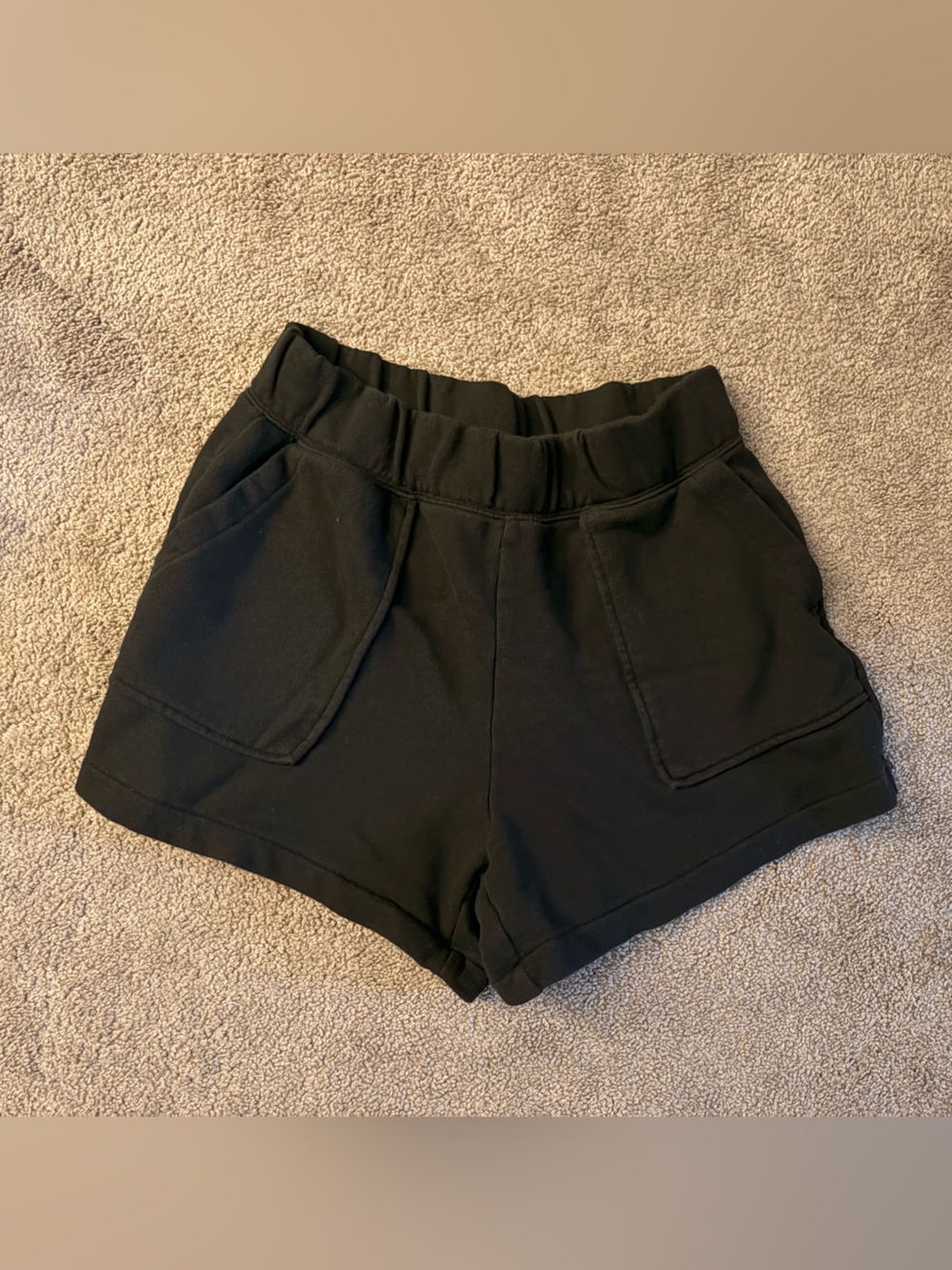 aerie Black Elastic Waist Casual Athletic Shorts
